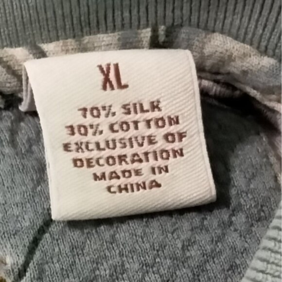 Caribbean Mens XL Palm Print Polo Shirt Bamboo Green - Picture 7 of 7